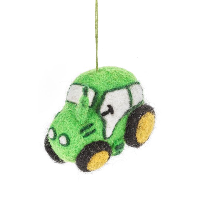 Handmade Felt Countryside Tractor Hanging Decoration