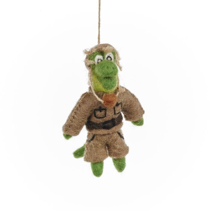 Handmade Felt Crocodile Dundee Hanging Decoration