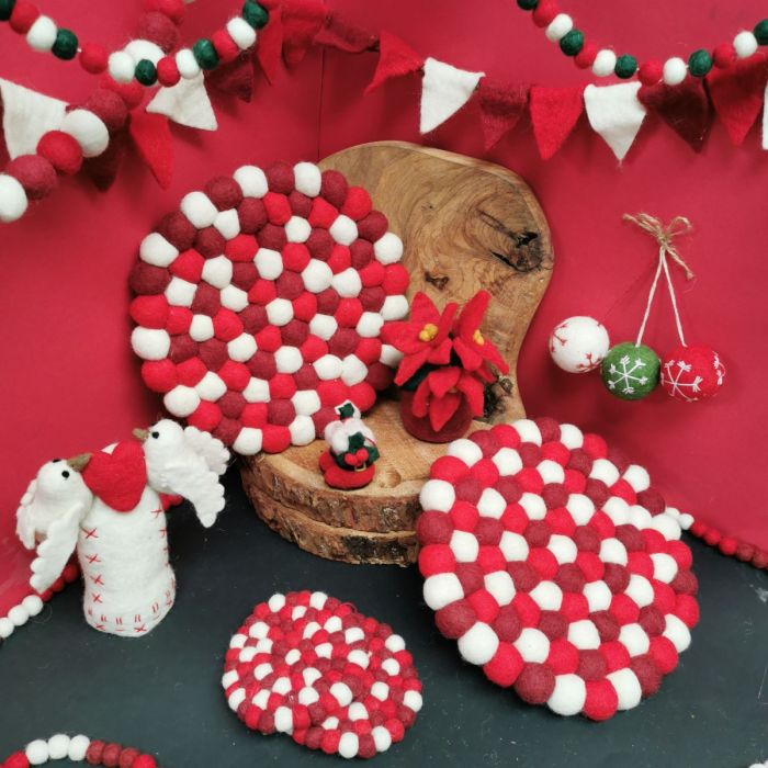 Handmade Felt Santa's Boots Hanging Christmas Tree Decoration