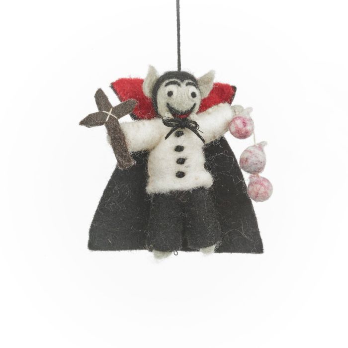 Handmade Felt Dracula the Vampire Hanging Halloween Decoration