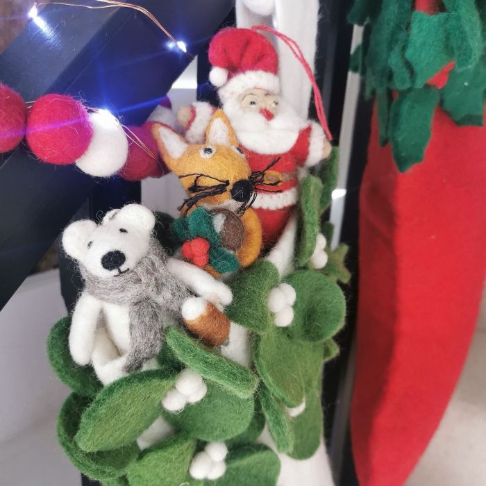 Handmade Felt Drunk Santa Christmas Tree Hanging Decoration