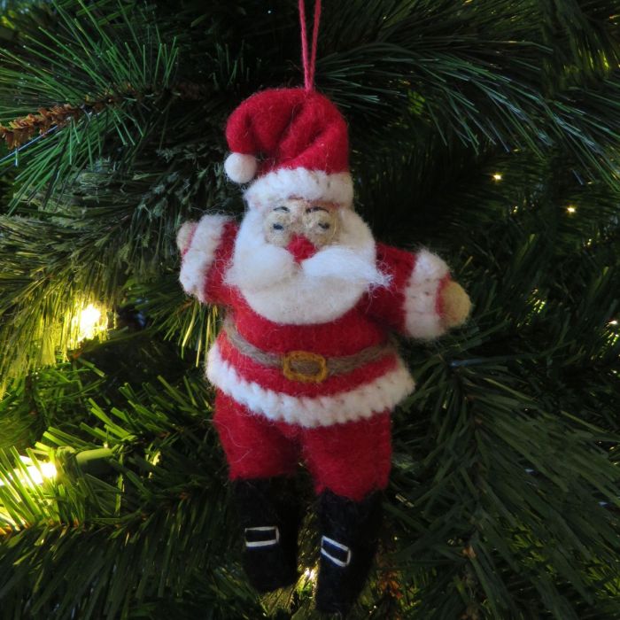 Handmade Felt Drunk Santa Christmas Tree Hanging Decoration