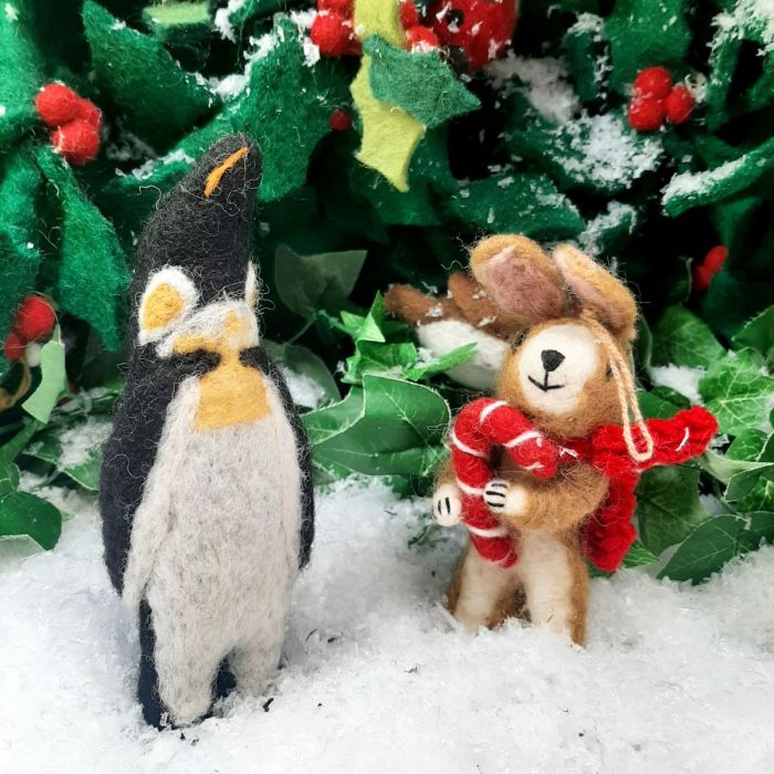 Handmade Felt Eddie the Emperor Penguin Hanging Arctic Decoration