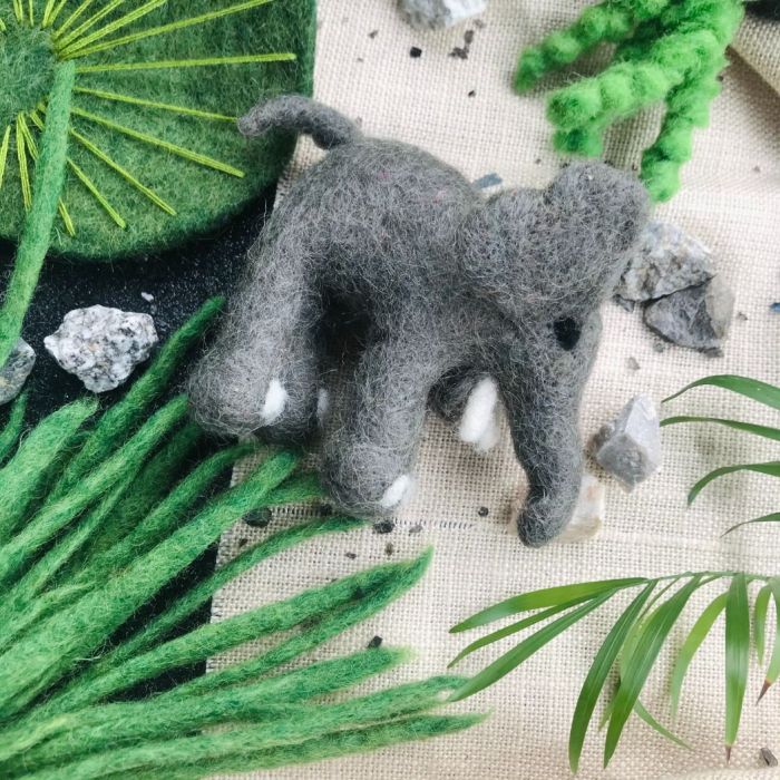 Handmade Felt Edna the Elephant Hanging Biodegradable Decoration