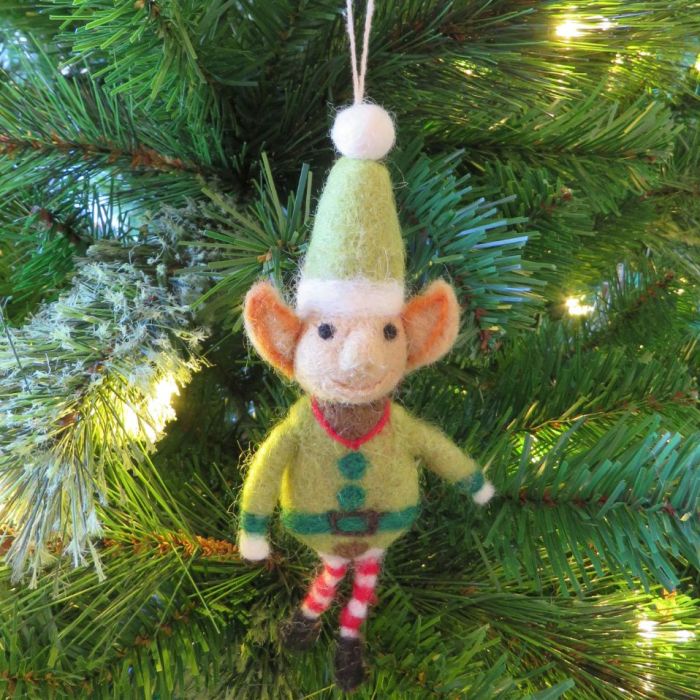 Décoration de sapin de Noël à suspendre en feutre fait à la main