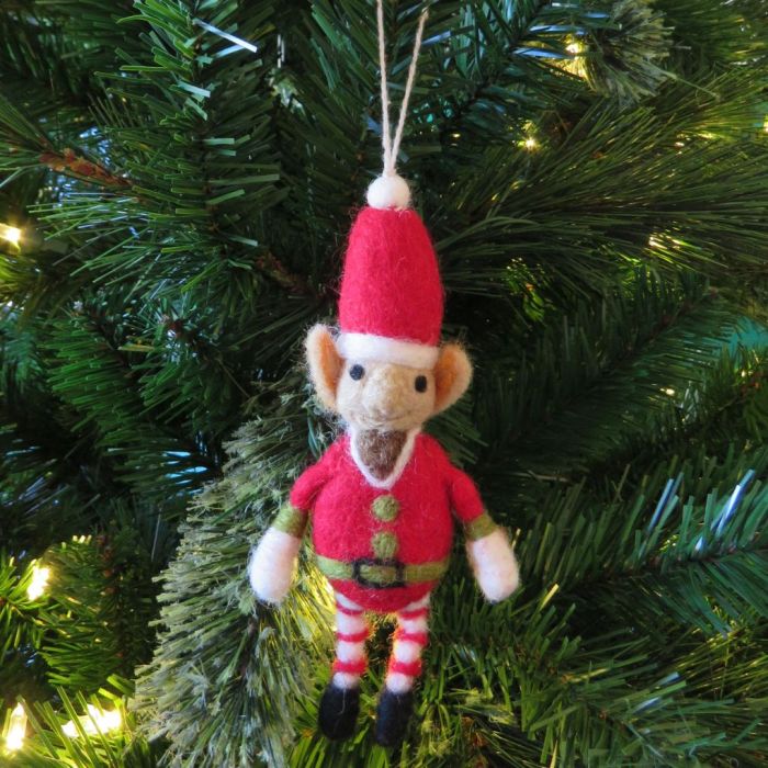 Décoration de sapin de Noël à suspendre en feutre fait à la main