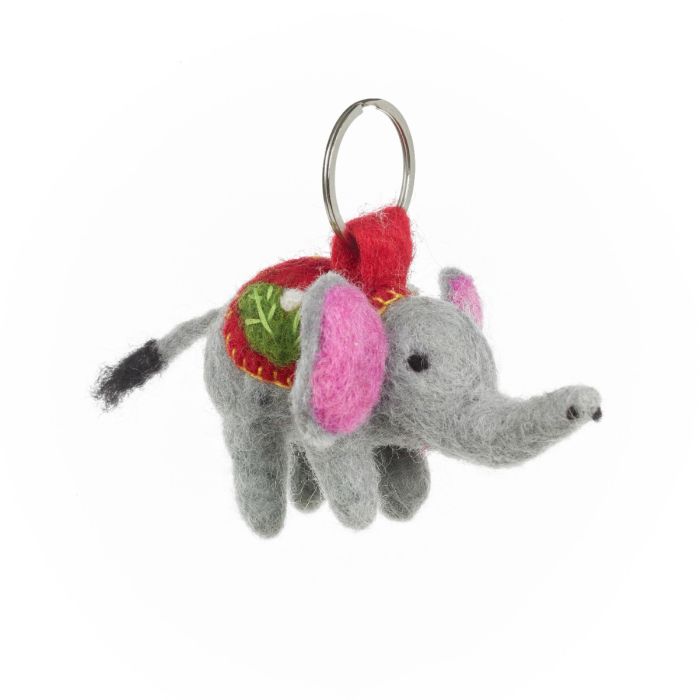 Porte-clés éléphant Elsie en feutre fait main