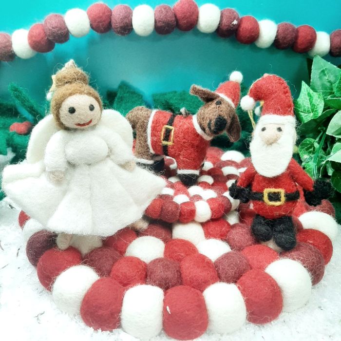 Handmade Felt Festive Favourites (Set of 3) Hanging Decorations
