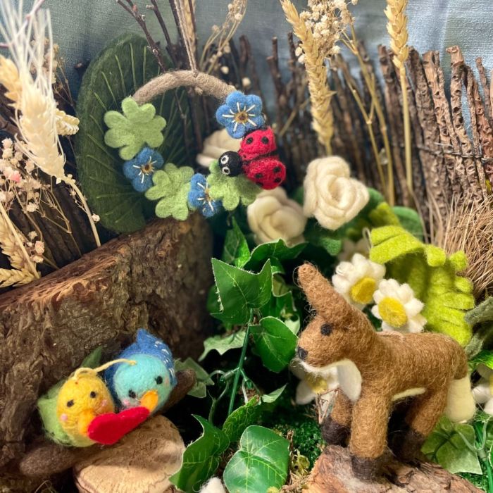 Handmade Felt Lovebirds Hanging Budgie Bird Valentines Decoration