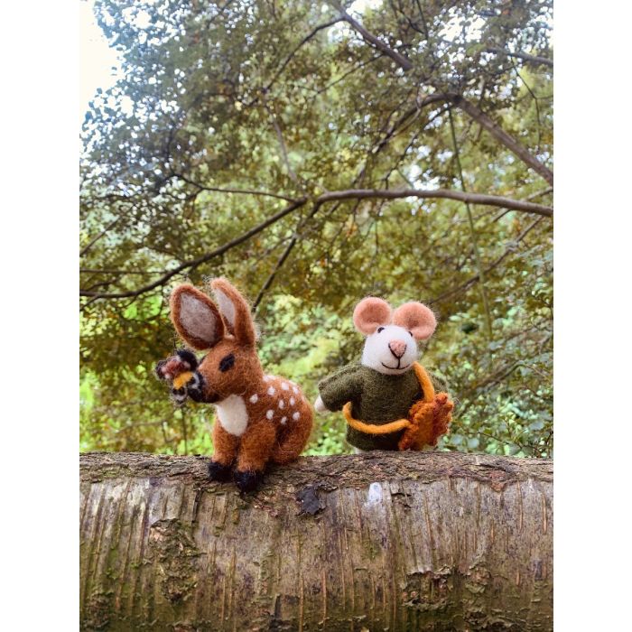 Handmade Felt Flora the Fawn Hanging Woodland Decoration