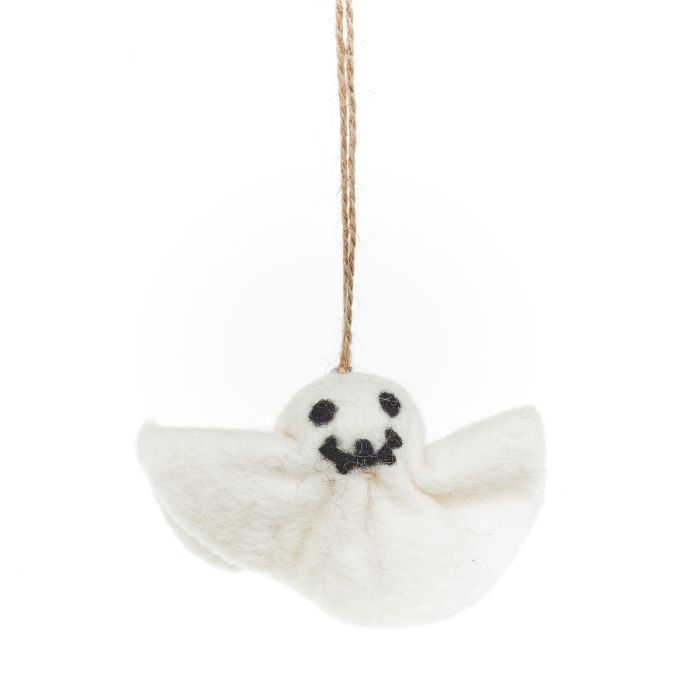 Handmade Felt Ghastly Ghosts (Set of 3) Hanging Halloween Decorations