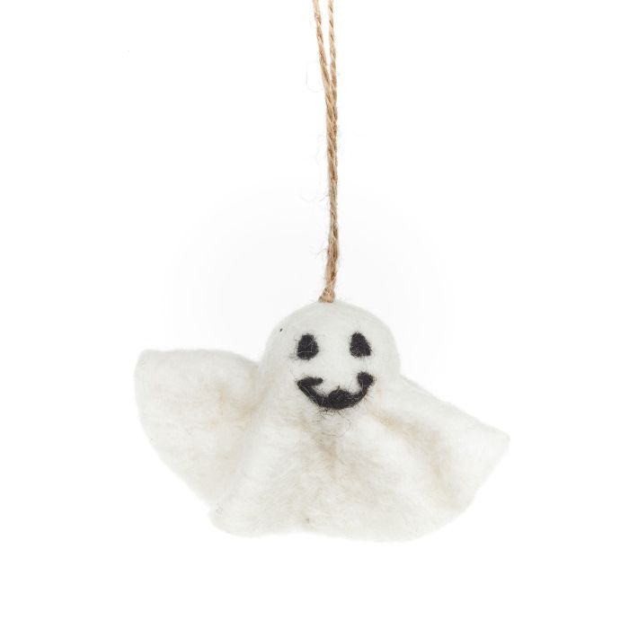 Handmade Felt Ghastly Ghosts (Set of 3) Hanging Halloween Decorations