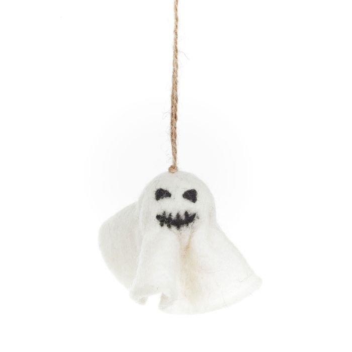 Handmade Felt Ghastly Ghosts (Set of 3) Hanging Halloween Decorations