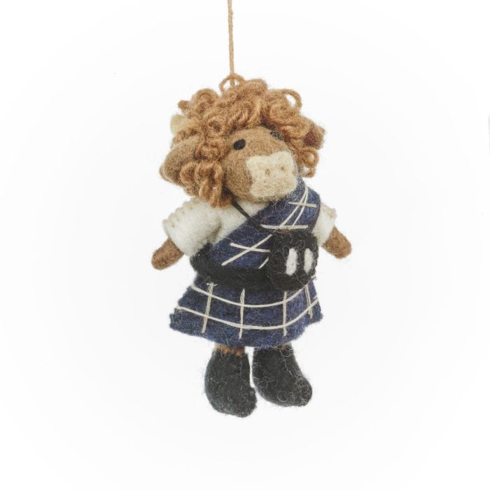 Handmade Felt Harrison the Highland Cow Hanging Decoration