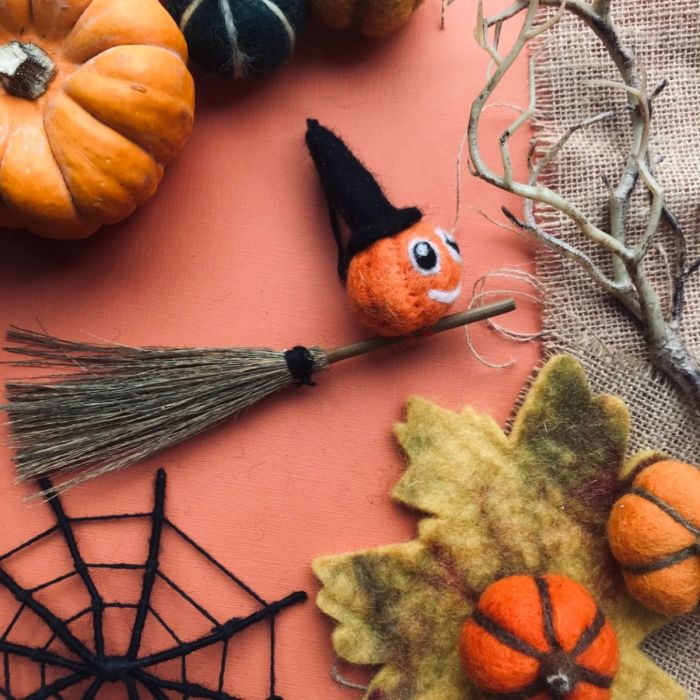Handmade Felt Fair Trade Spooky Spiderweb Hanging Halloween Decoration