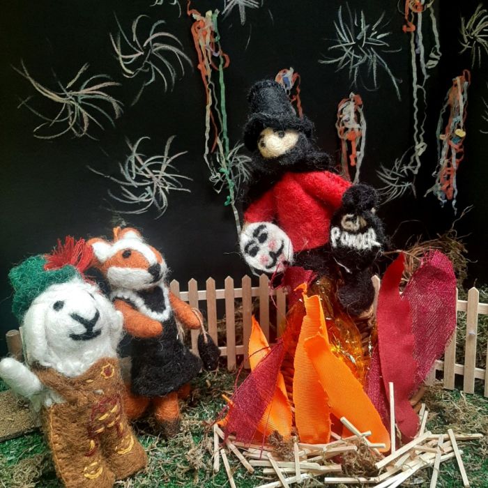 Handmade Felt Guy Fawkes Hanging Decoration
