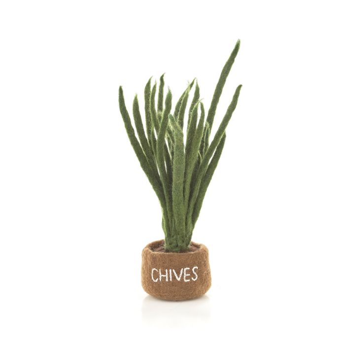 Décoration debout en pot de plantes aromatiques en feutre fait à la main