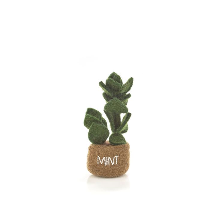 Décoration debout en pot de plantes aromatiques en feutre fait à la main