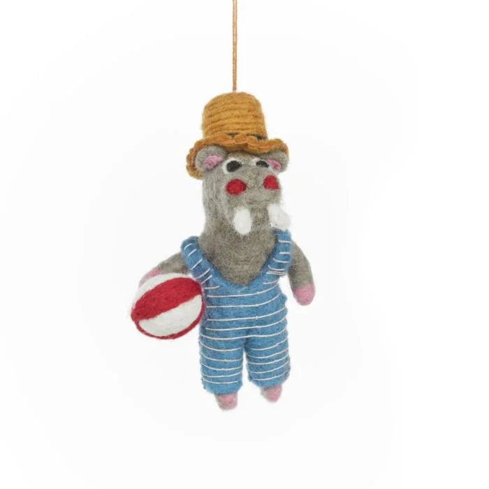 Handmade Felt Holiday Hippo Hanging Summer Decoration