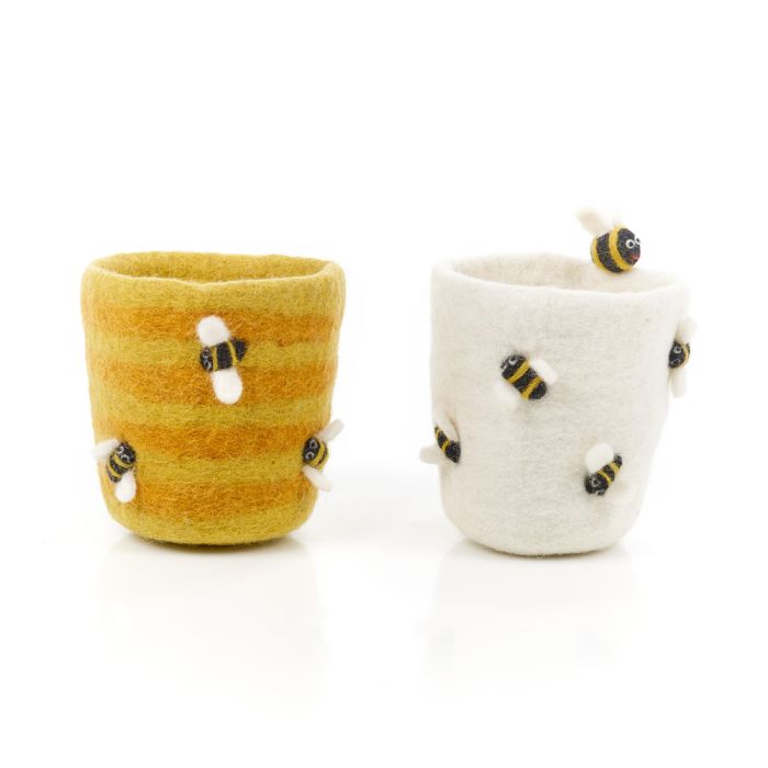 Handmade Felt Honey Bee Plant Pot Home Decoration