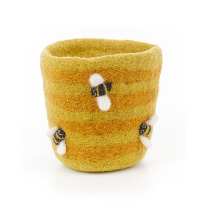Handmade Felt Honey Bee Plant Pot Home Decoration