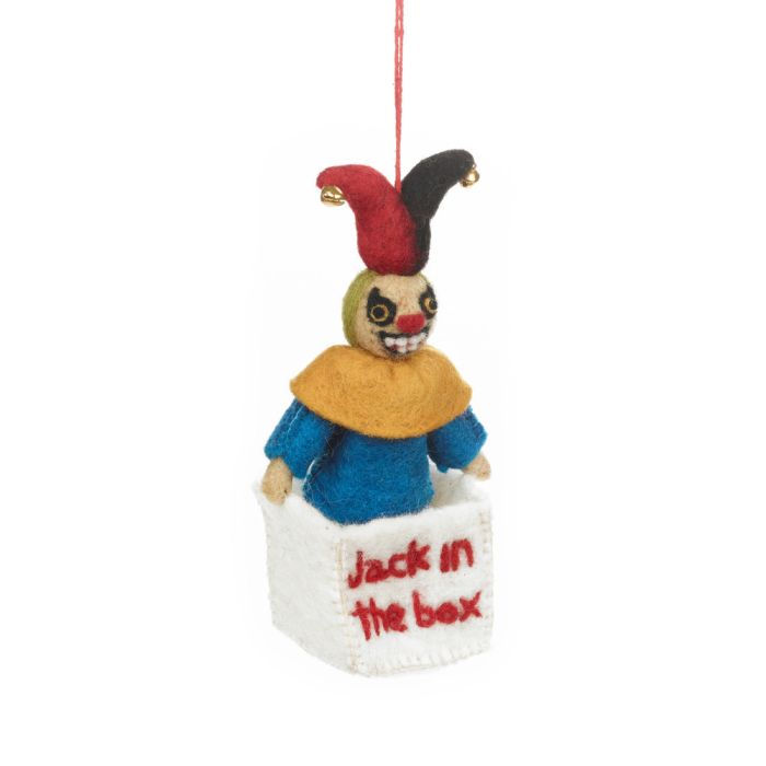 Handmade Felt Jack-in-the-Box Hanging Halloween Decoration
