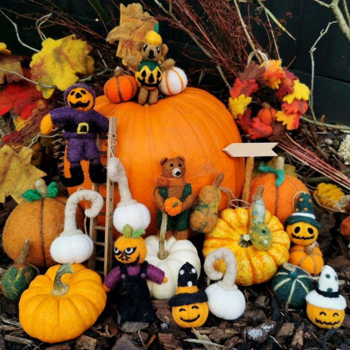 Handmade Felt Jack the Pumpkin Hanging Halloween Decoration
