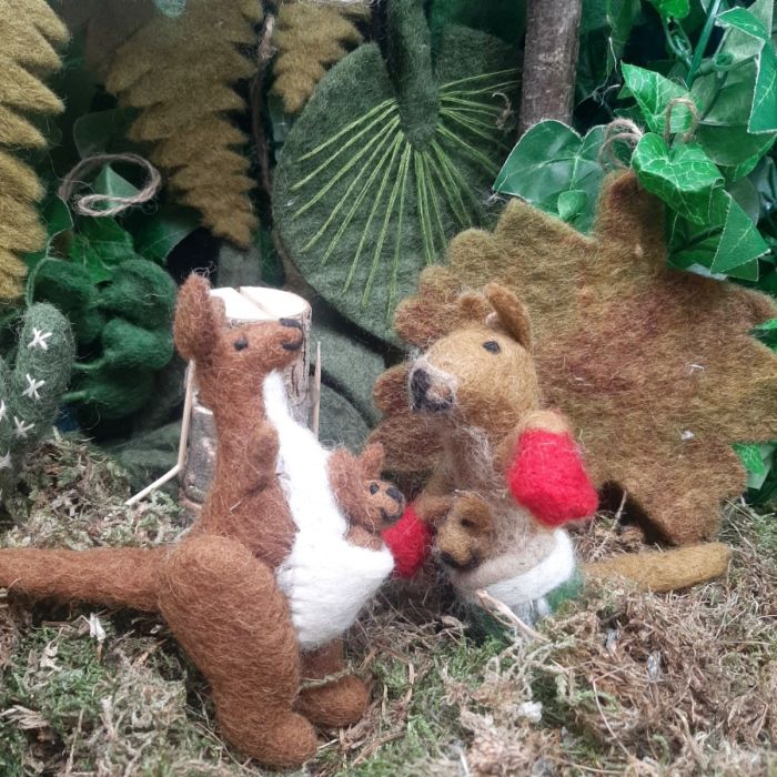 Handmade Felt Kanga & Roo Hanging Kangaroo Safari Decoration