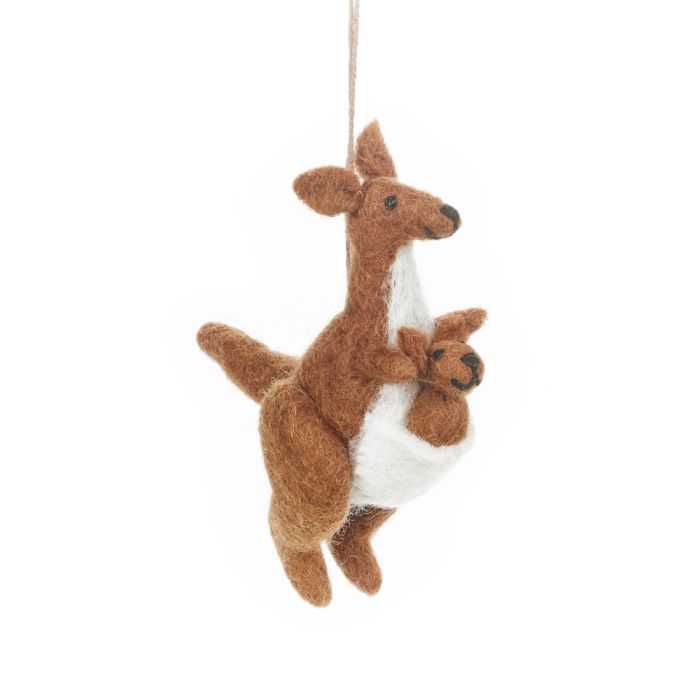 Handmade Felt Kanga & Roo Hanging Kangaroo Safari Decoration