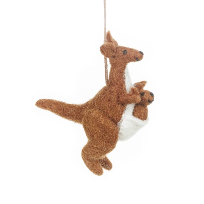 Handmade Felt Kanga & Roo Hanging Kangaroo Safari Decoration