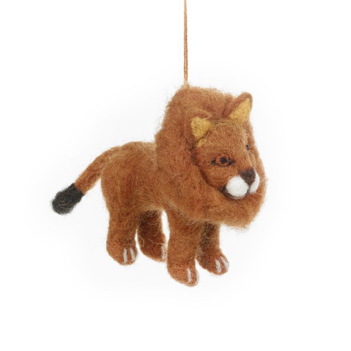 Handmade Felt Lionel the Lion Hanging Decoration