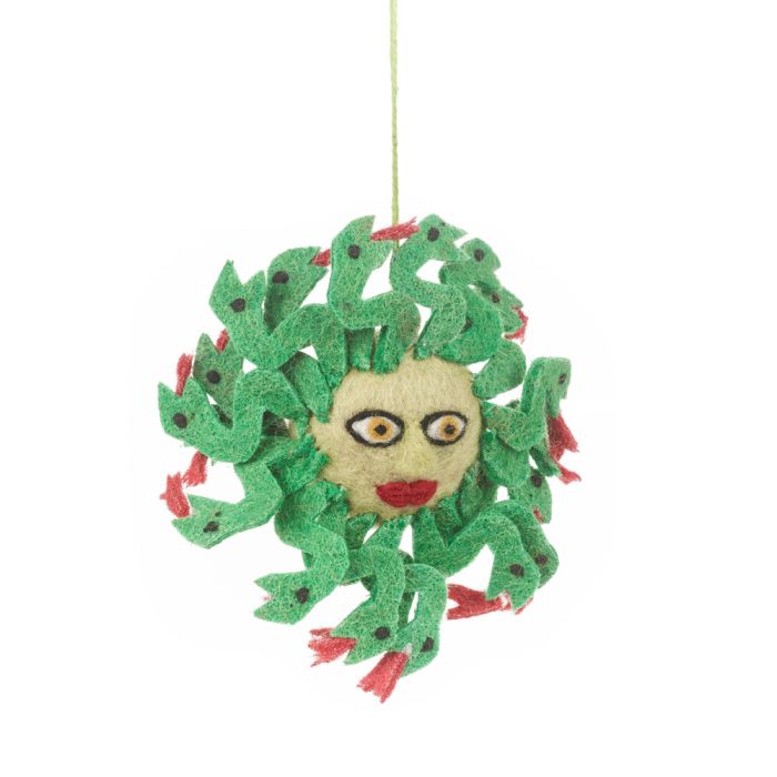 Handmade Felt Medusa Hanging Mythological Decoration