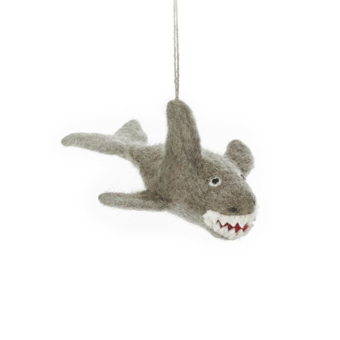 Handmade Felt Megaladon Shark Hanging Decoration