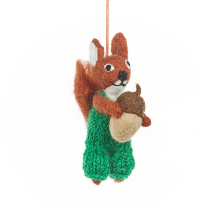 Décoration à suspendre en feutre fait main en forme d'écureuil Nelly Nutkins