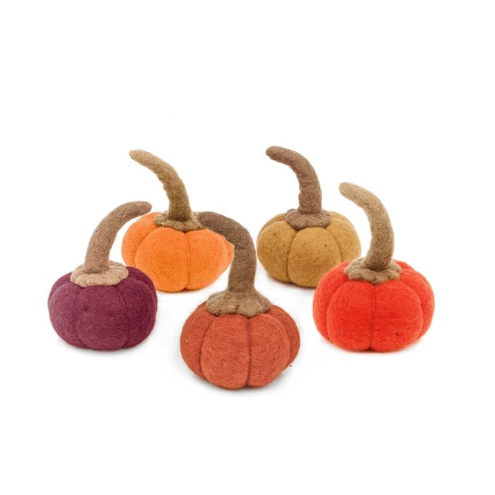Handmade Felt Perfect Pumpkins Standing Halloween Decorations