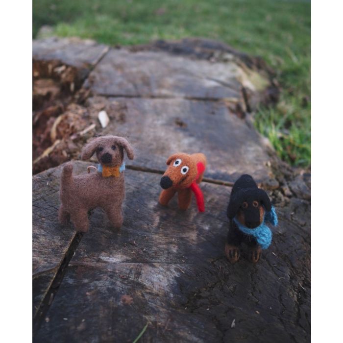 Handmade Hanging Needle Felt Jasper the Dog Decoration