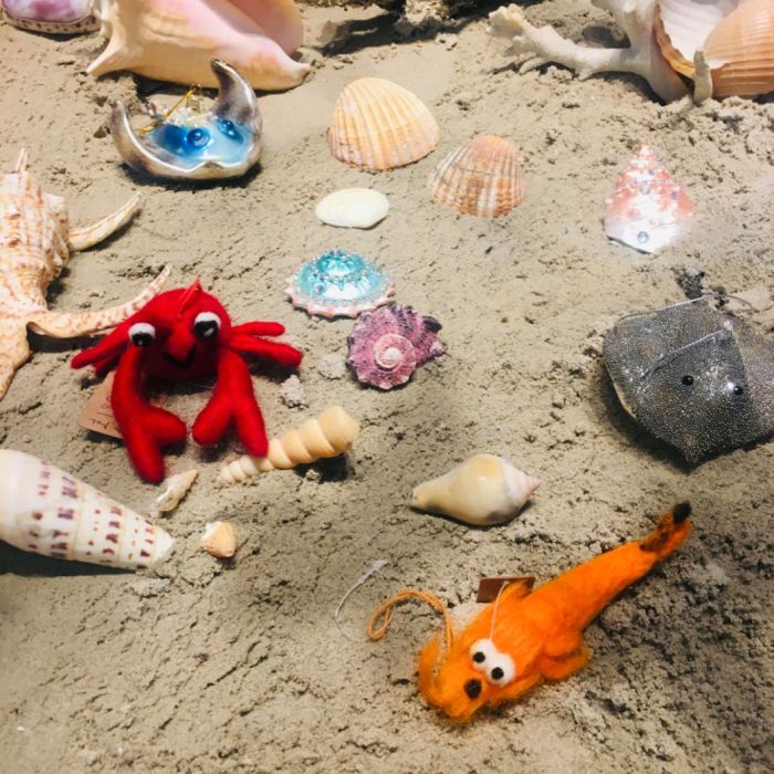 Handmade Felt Hanging Sebastian Crab Biodegradable Felt Decoration