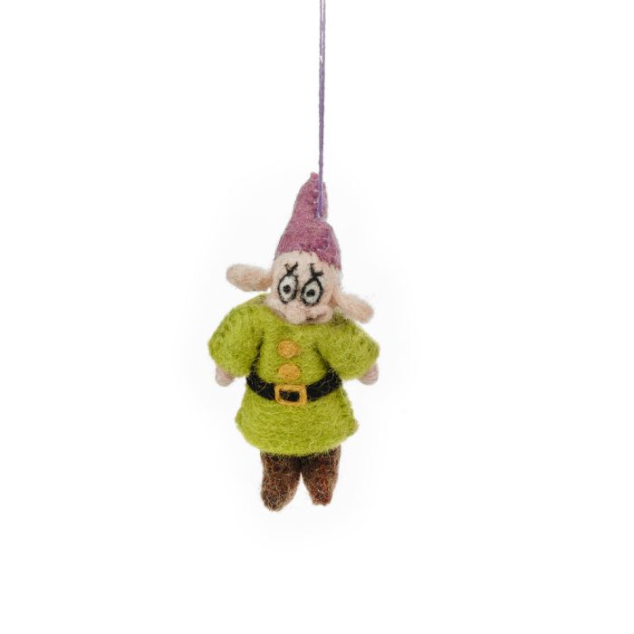Handmade Felt Dopey the Dwarf Hanging Fairytale Decoration