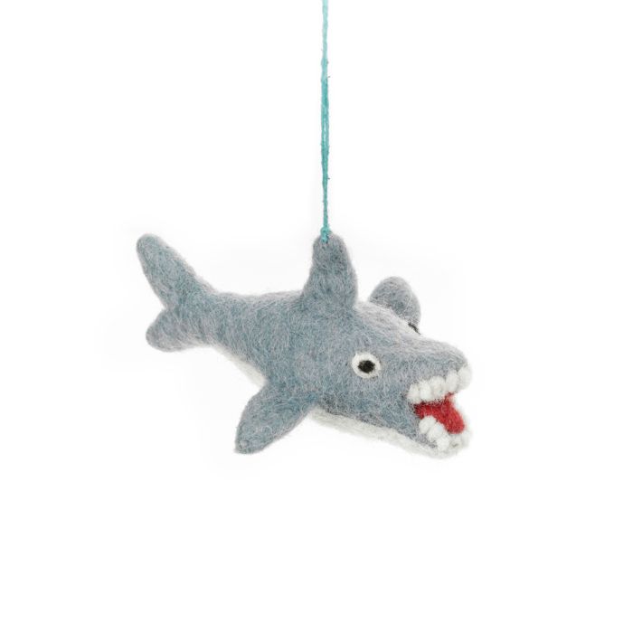 Handmade Felt Sheldon the Shark Hanging Decoration