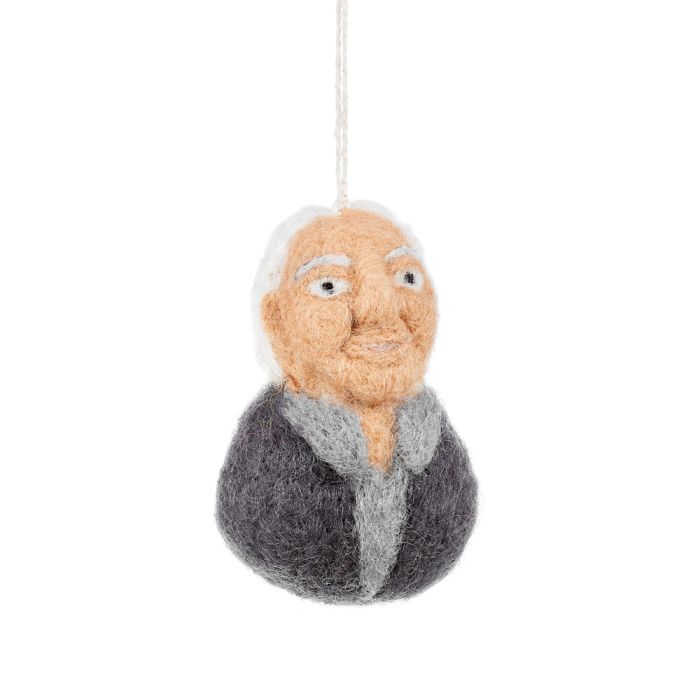 Handmade Felt Sir David Attenborough Hanging Decoration