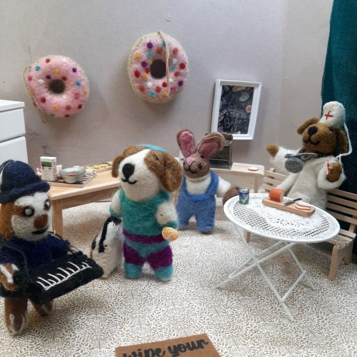 Handmade Felt Soulful Sloth Musical Piano Hanging Decoration