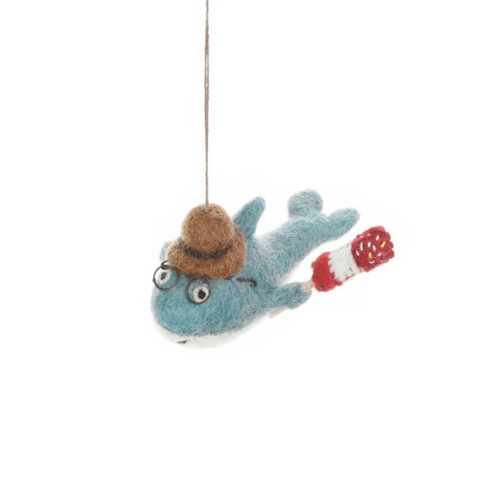 Handmade Needle Felt Summer Holiday Shark Hanging Decoration