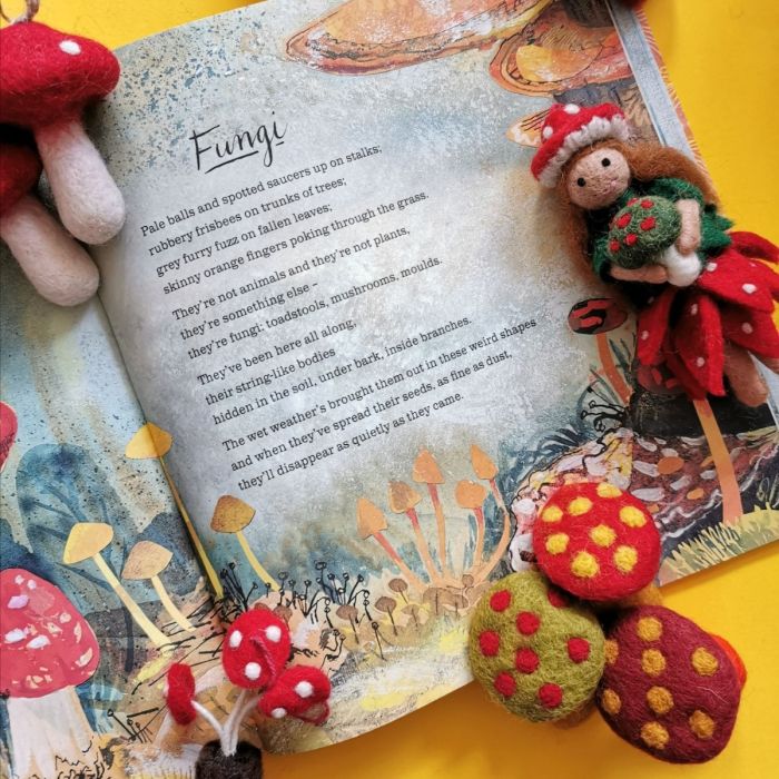 Handmade Felt Toadstool Fairy Hanging Autumnal Decoration