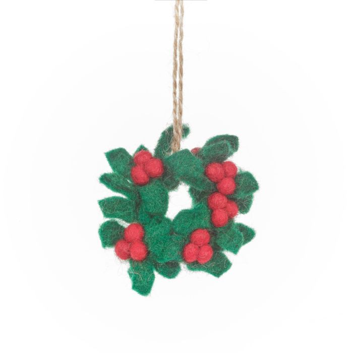 Handmade Felt Traditonal Christmas Trio (Set of 3) Hanging Decorations