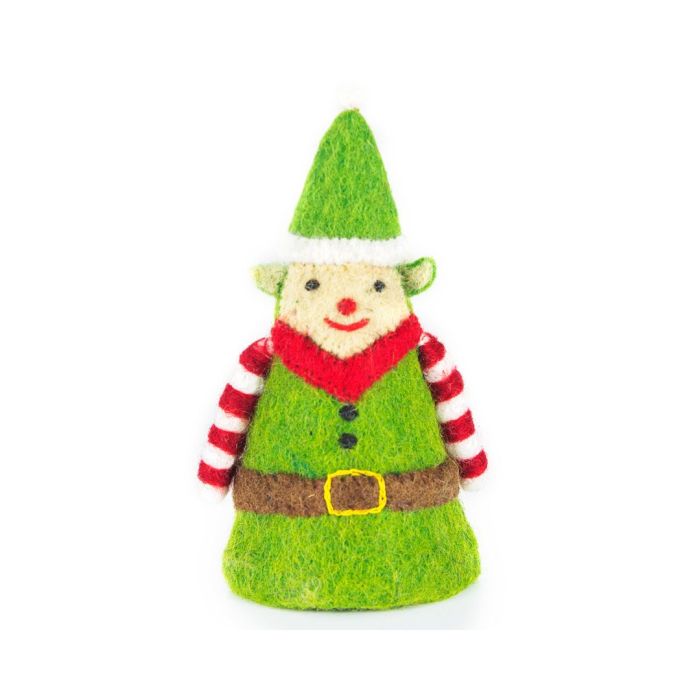 Handmade Felt Traditional Elf Tree Topper Christmas Decoration