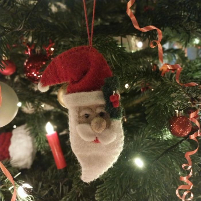 Handmade Felt Traditional Santa Christmas Tree Hanging Decoration