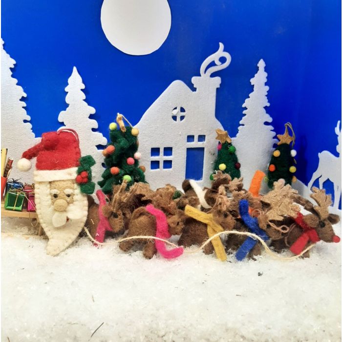 Handmade Felt Traditional Santa Christmas Tree Hanging Decoration