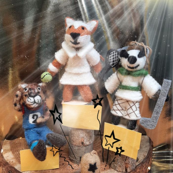 Handmade Felt Wimbledon Fox Hanging Tennis Decoration
