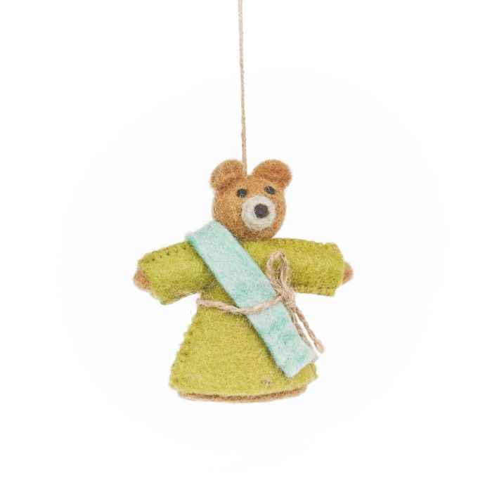 Handmade Felt Woodland Nativity (Set of 9) Hanging Decorations