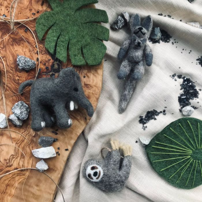 Handmade Felt Edna the Elephant Hanging Biodegradable Decoration